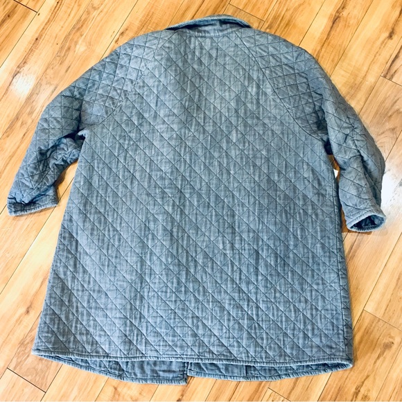 Melissa McCarthy Quilted gray long double breasted coat duster style jac… - Picture 5 of 5